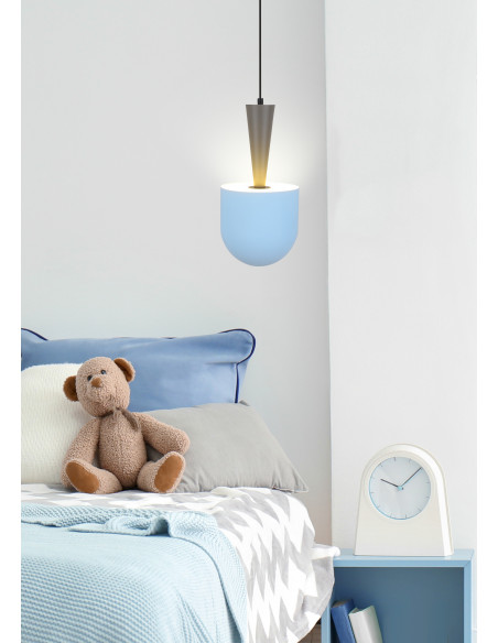 CANDELLUX LAMPA WISZĄCA VISBY 1 NIEBIESKI SZARY 50101167