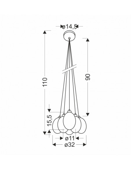 CANDELLUX LAMPA WISZĄCA LUKKA 6 WIELOKOLOROWY 50106168