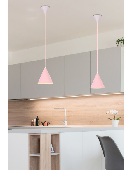 CANDELLUX LAMPA WISZĄCA VOSS 1 RÓŻOWY 50101180