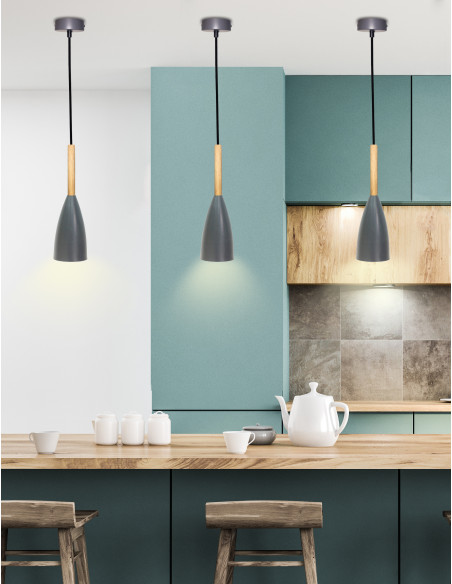 CANDELLUX LAMPA WISZĄCA TROSA 1 SZARY 50101266