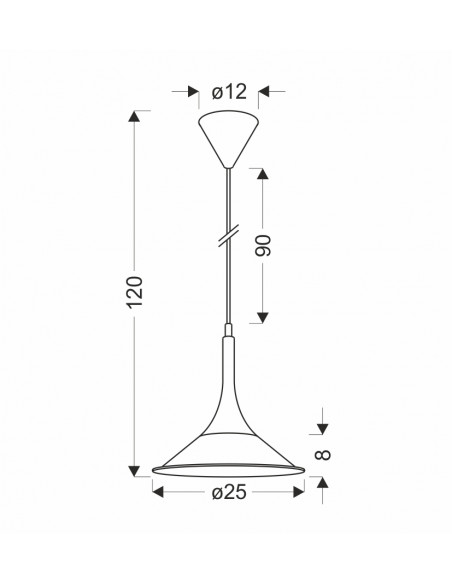 CANDELLUX LAMPA WISZACA KIRUNA S 1 CZARNY 110x25x25 50101205