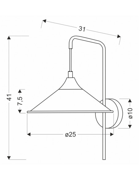 CANDELLUX KINKIET KIRUNA 1 CZARNY 50401207