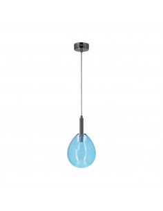 CANDELLUX LAMPA WISZĄCA LUKKA 1 CHROMOWY NIEBIESKI 50133210