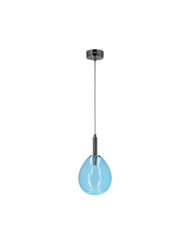 CANDELLUX LAMPA WISZĄCA LUKKA 1 CHROMOWY NIEBIESKI 50133210