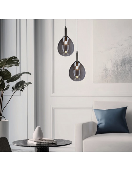 CANDELLUX LAMPA WISZĄCA LUKKA 1 CHROMOWY SZARY 50133211