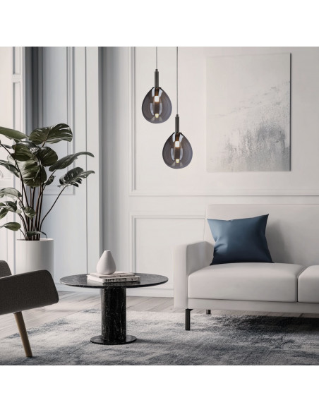 CANDELLUX LAMPA WISZĄCA LUKKA 1 CHROMOWY SZARY 50133211