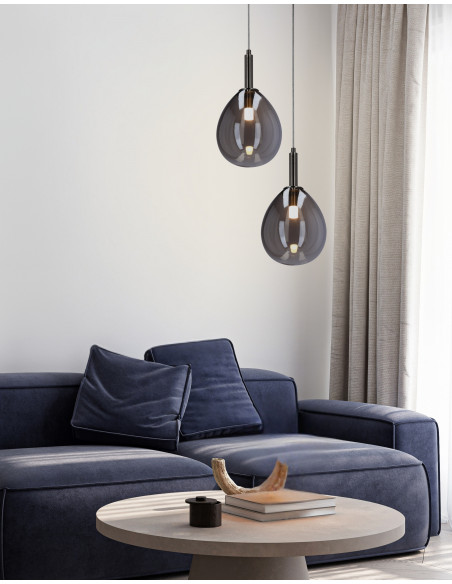 CANDELLUX LAMPA WISZĄCA LUKKA 1 CHROMOWY SZARY 50133211