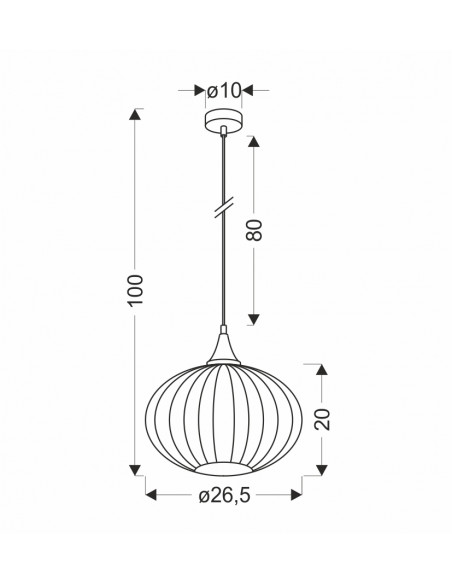 CANDELLUX LAMPA WISZĄCA EXETER 265 mm 1 CZARNY 50101277