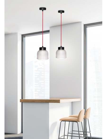 CANDELLUX LAMPA WISZĄCA LIVERPOOL I 1 CZERWONY 90x14,5x0 50101287