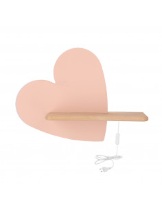 CANDELLUX HEART LAMPA KINKIET 5W LED IQ KIDS Z PRZEWODEM Z WŁ. I WTYCZKĄ RÓŻOWY 21-84569