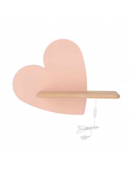 CANDELLUX HEART LAMPA KINKIET 5W LED IQ KIDS Z PRZEWODEM Z WŁ. I WTYCZKĄ RÓŻOWY 21-84569