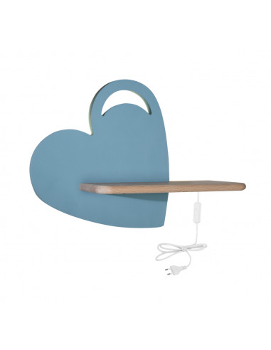 CANDELLUX HEART LAMPA KINKIET 5W LED IQ KIDS Z PRZEWODEM Z WŁ. I WTYCZKĄ Z OTWOREM NIEBIESKI 21-84576