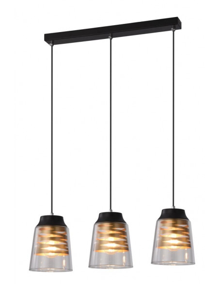 CANDELLUX FRESNO LAMPA WISZĄCA CZARNY 3X60W E27 KLOSZ BEZBARWNY 33-78094