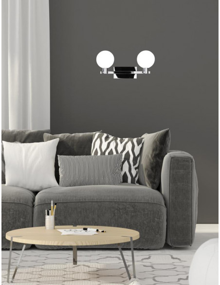 CANDELLUX Maldus lampa kinkiet chromowy 2x40w g9 klosz biały 22-01443