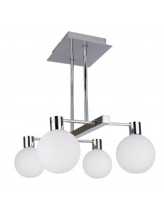 CANDELLUX Maldus lampa wisząca chromowy sztyca 4x40w g9 klosz biały 34-01467
