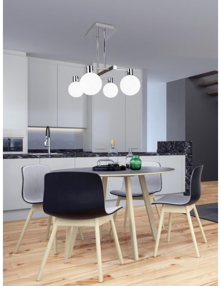 CANDELLUX Maldus lampa wisząca chromowy sztyca 4x40w g9 klosz biały 34-01467