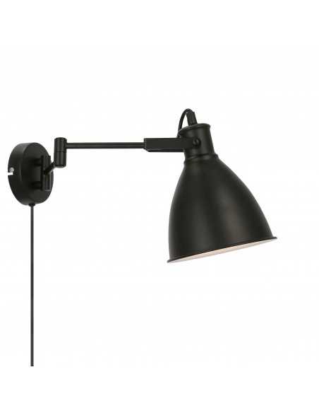 CANDELLUX Espera lampa kinkiet 1x40w e27 czarny z przewodem przył. z wtyczką i włącznikiem 21-85238