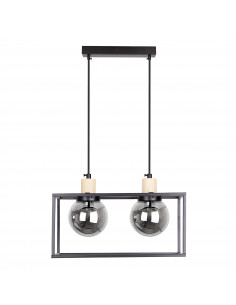 CANDELLUX Retro 2 lampa wisząca czarny 2x40w e27 klosz dymiony 32-00750