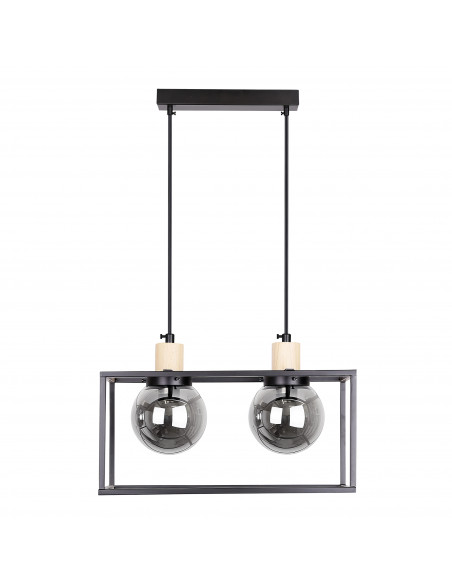 CANDELLUX Retro 2 lampa wisząca czarny 2x40w e27 klosz dymiony 32-00750