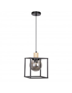 CANDELLUX Retro 2 lampa wisząca czarny 1x40w e27 klosz dymiony 31-00743