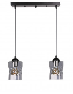 CANDELLUX Felis lampa wisząca czarny 2x60w e27 klosz dymiony 32-00132