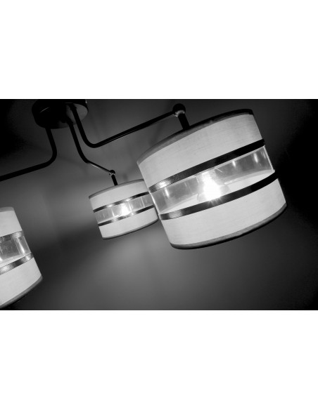 CANDELLUX Andy lampa wisząca czarny 3x40w e27 abażur szary+złoty 33-00514