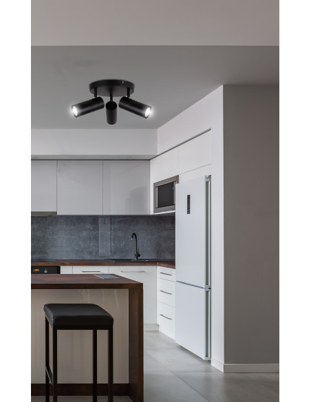 CANDELLUX Colly lampa sufitowa czarny 3x15w gu10 klosz czarny 98-01672