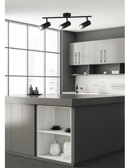 CANDELLUX Colly lampa sufitowa czarny 3x15w gu10 klosz czarny 93-01634