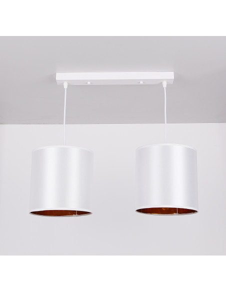 CANDELLUX Atlanta lampa wisząca biały 2x40w e27 abażur biały 32-00644