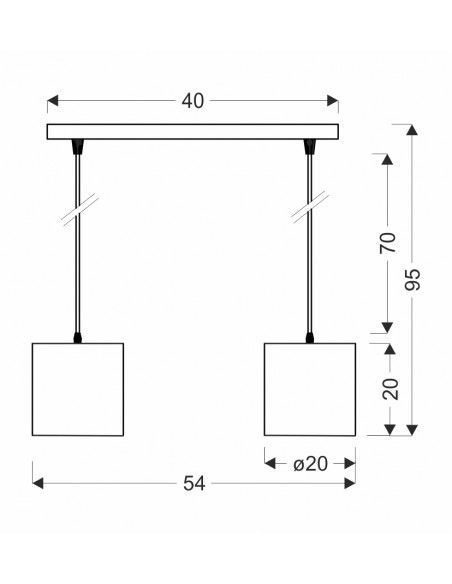 CANDELLUX Atlanta lampa wisząca biały 2x40w e27 abażur biały 32-00644