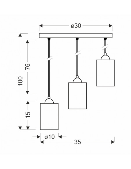 CANDELLUX Bistro lampa wisząca czarny talerz 3x40w e27 klosz brązowy 33-00576