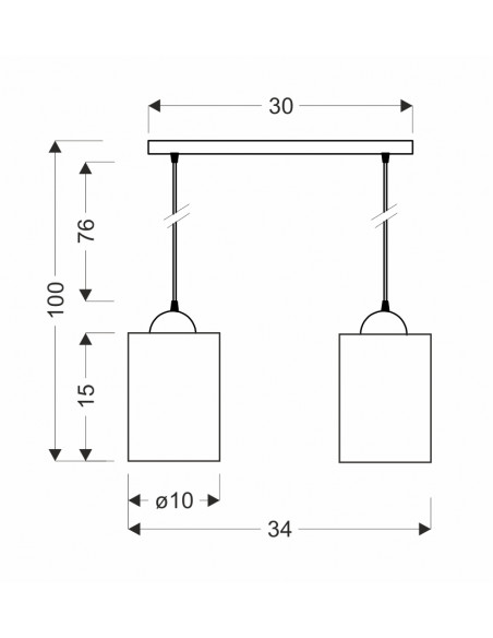 CANDELLUX Bistro lampa wisząca czarny 2x40w e27 klosz brązowy 32-00538