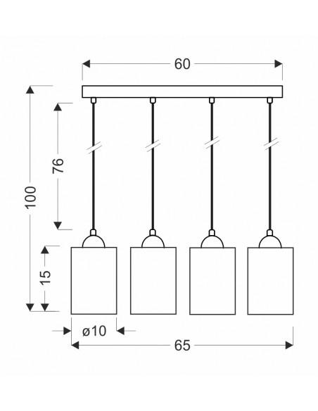 CANDELLUX Bistro lampa wisząca czarny 4x40w e27 klosz brązowy 34-00552