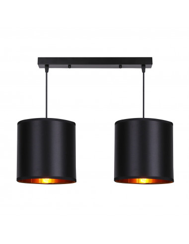 CANDELLUX Candida lampa wisząca czarny 2x40w e27 abażur czarny 32-00712