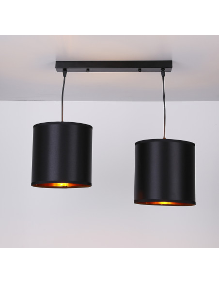 CANDELLUX Candida lampa wisząca czarny 2x40w e27 abażur czarny 32-00712