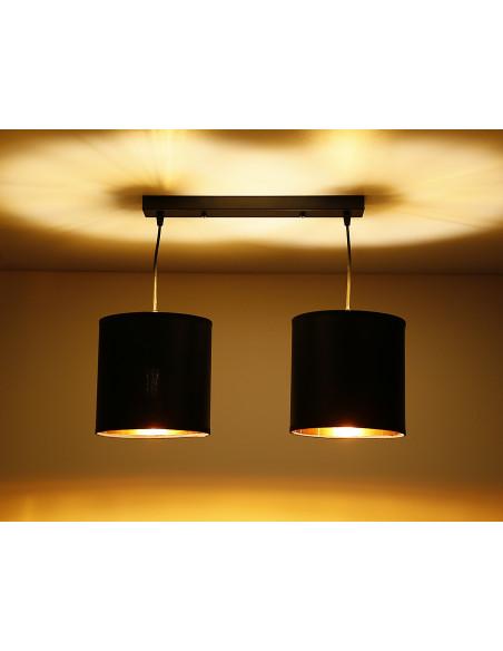 CANDELLUX Candida lampa wisząca czarny 2x40w e27 abażur czarny 32-00712