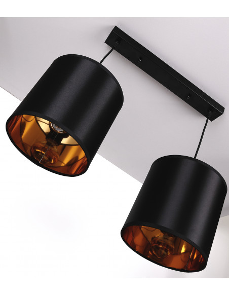 CANDELLUX Candida lampa wisząca czarny 2x40w e27 abażur czarny 32-00712