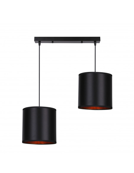 CANDELLUX Candida lampa wisząca czarny 2x40w e27 abażur czarny 32-00712