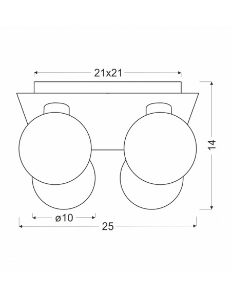 CANDELLUX Oden lampa sufitowa chromowy 4x40w g9 klosz biały 98-03256