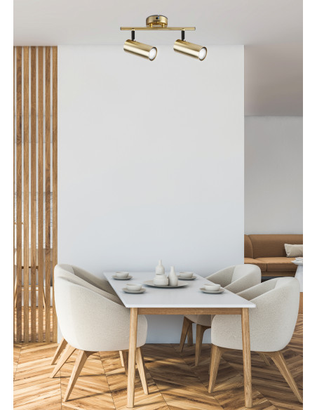 CANDELLUX Colly lampa sufitowa mosiądz 2x15w gu10 klosz mosiądz 92-01719