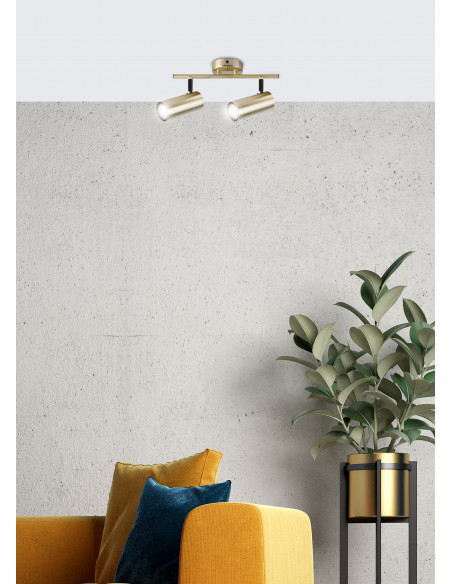 CANDELLUX Colly lampa sufitowa mosiądz 2x15w gu10 klosz mosiądz 92-01719