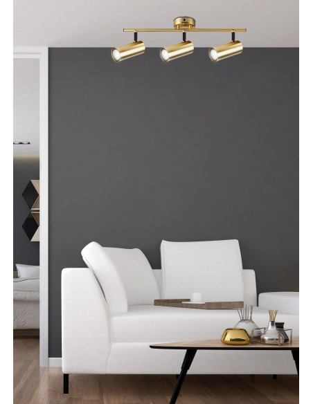 CANDELLUX Colly lampa sufitowa mosiądz 3x15w gu10 klosz mosiądz 93-01733