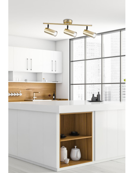 CANDELLUX Colly lampa sufitowa mosiądz 3x15w gu10 klosz mosiądz 93-01733
