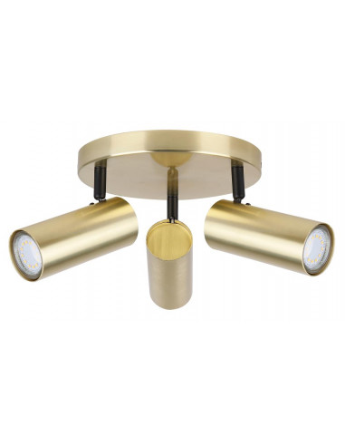 CANDELLUX Colly lampa sufitowa mosiądz 3x15w gu10 klosz mosiądz 98-01726