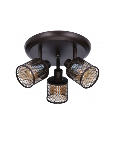 CANDELLUX LAMPA SUFITOWA CANABERA PLAFON KAWOWE ZŁOTO 3X40W E14 KLOSZ BURSZTYNOWY 98-83098