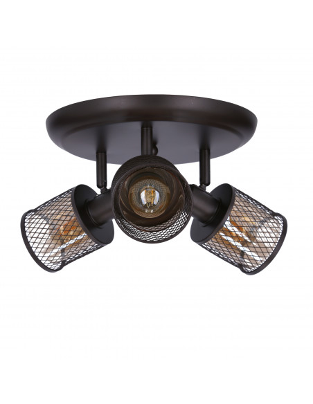 CANDELLUX LAMPA SUFITOWA CANABERA PLAFON KAWOWE ZŁOTO 3X40W E14 KLOSZ BURSZTYNOWY 98-83098