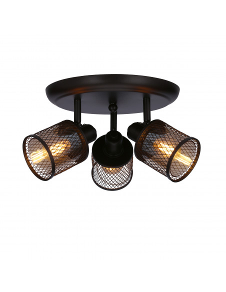 CANDELLUX LAMPA SUFITOWA CANABERA PLAFON KAWOWE ZŁOTO 3X40W E14 KLOSZ BURSZTYNOWY 98-83098