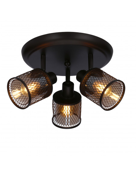 CANDELLUX LAMPA SUFITOWA CANABERA PLAFON KAWOWE ZŁOTO 3X40W E14 KLOSZ BURSZTYNOWY 98-83098