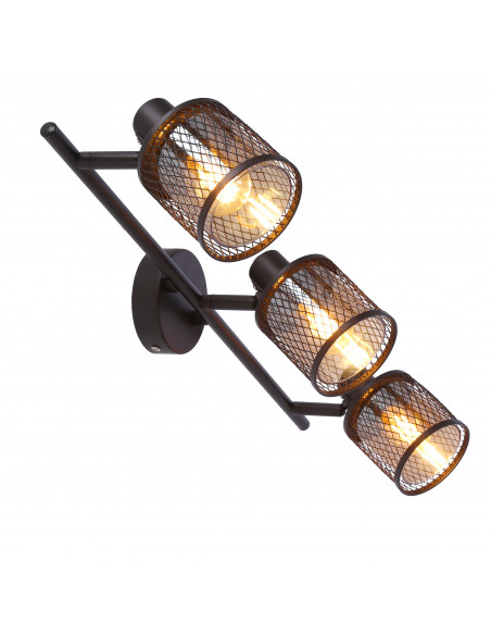 CANDELLUX LAMPA SUFITOWA CANABERA KAWOWE ZŁOTO 3X40W E14 KLOSZ BURSZTYNOWY 93-82541