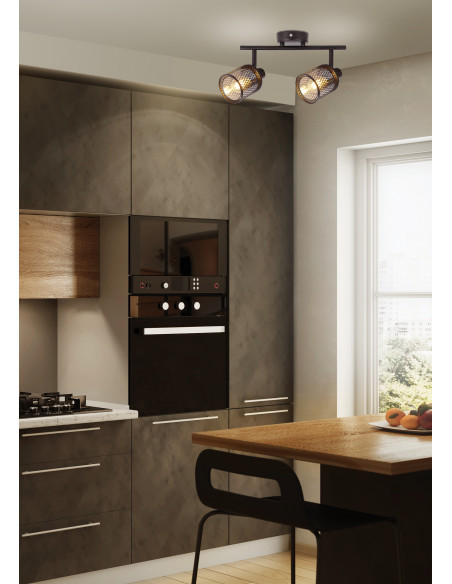 CANDELLUX LAMPA SUFITOWA CANABERA KAWOWE ZŁOTO 2X40W E14 KLOSZ BURSZTYNOWY 92-81766